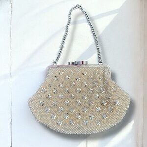 Vintage handmade beaded clutch/mini purse Fairycore glam